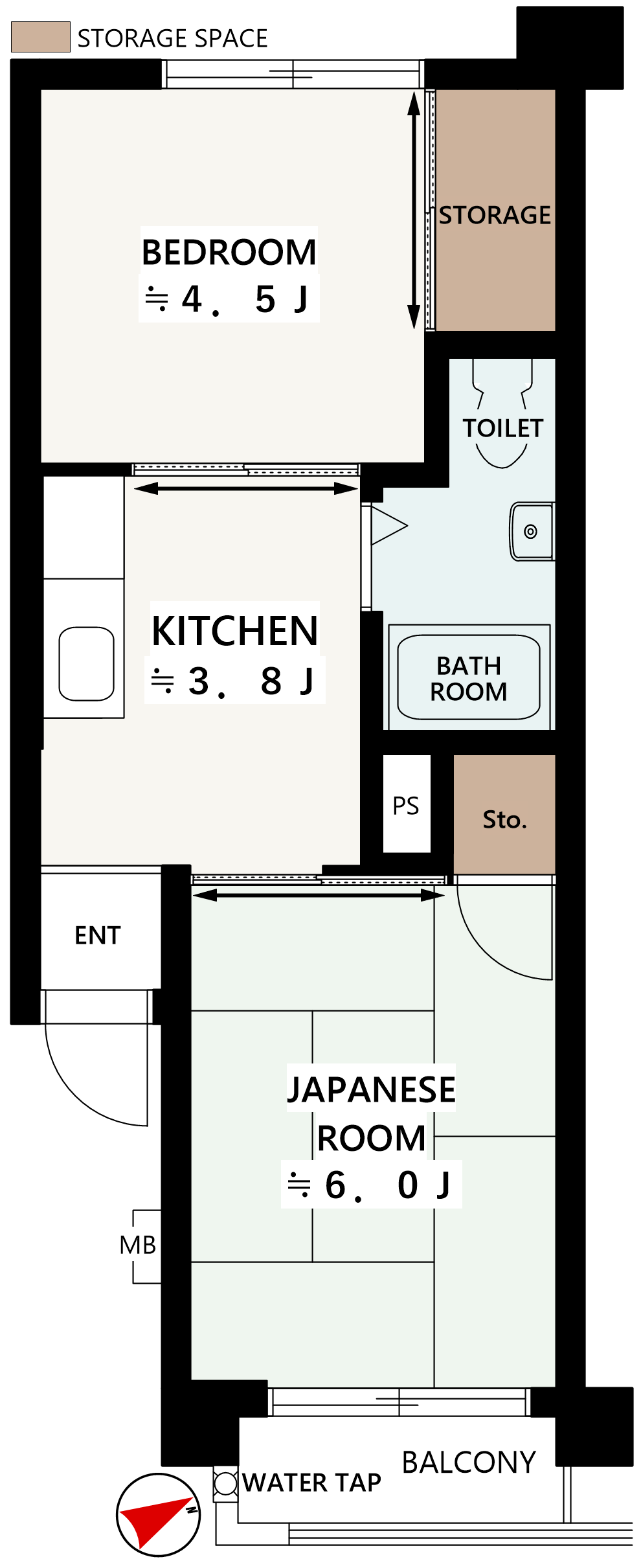 桜台マイコーポの平面図