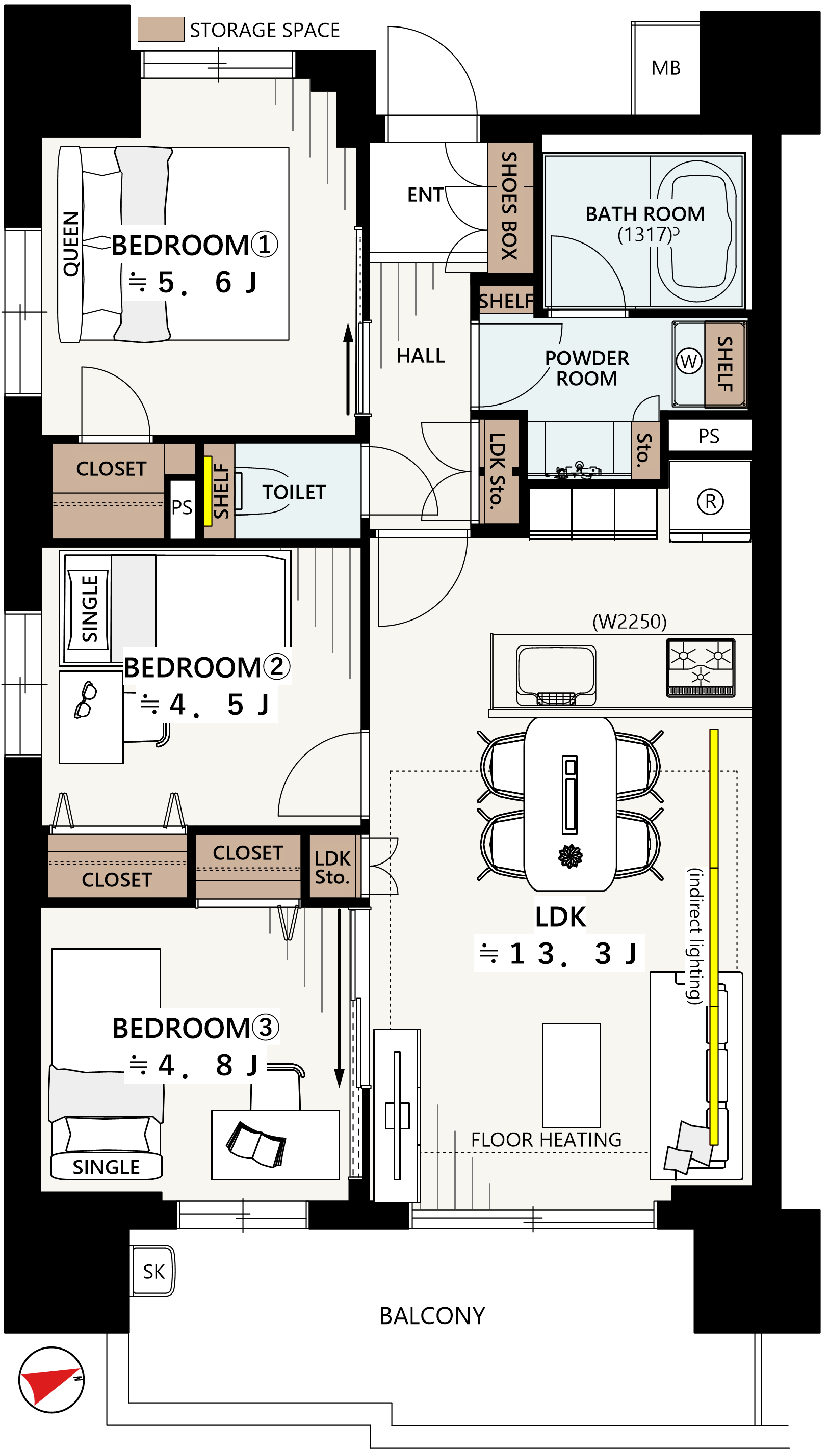 304 号室の間取り図