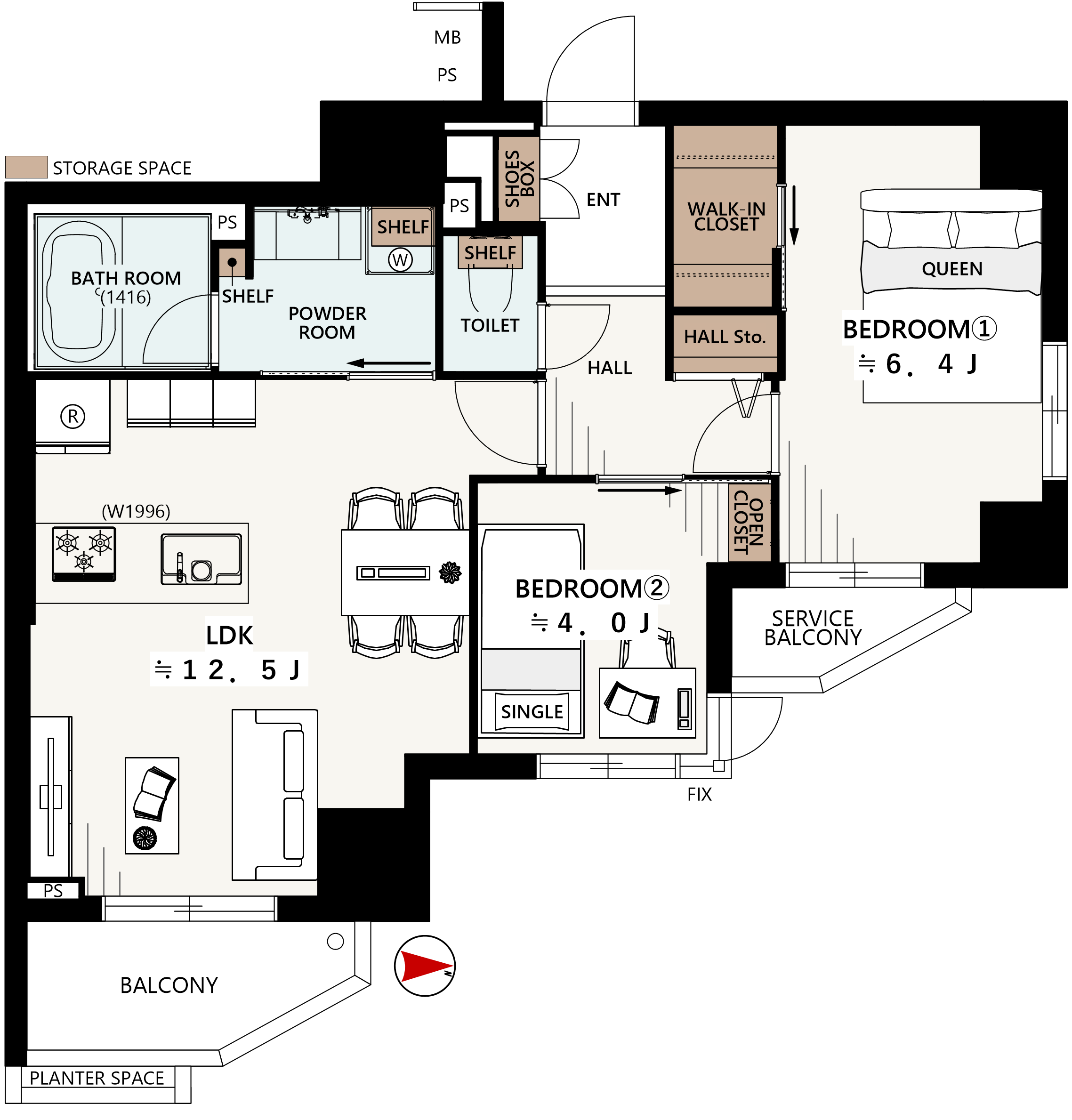部屋配置を示す平面図
